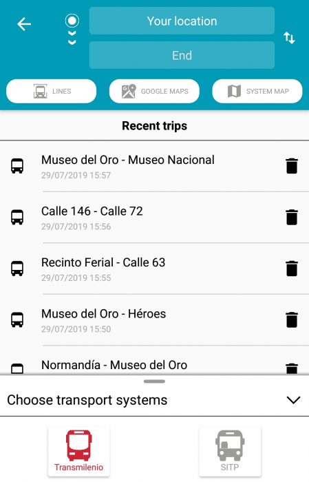 Transmilenio app bogota bus system