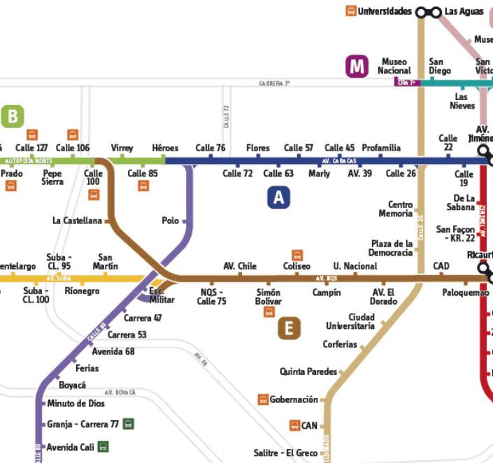 TransMilenio map