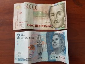 Colombia currency 2000 pesos